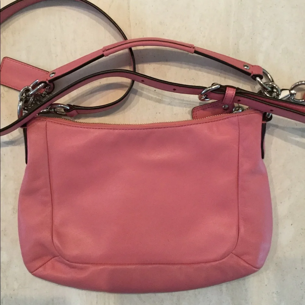 Coach Kristin Leather Crossbody Hobo Bag Authentic Shoulder Handbag Pink